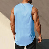 Débardeur de sport bleu pour homme avec imprimé - Divafitwear.com