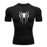 T-shirt de sport pour homme avec araignée imprimée sur fond blanc