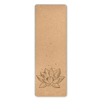 Tapis de yoga avec lotus imprimé sur fond blanc